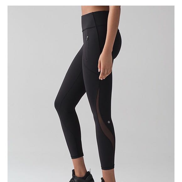 Waisted Purple Mesh Leggings 