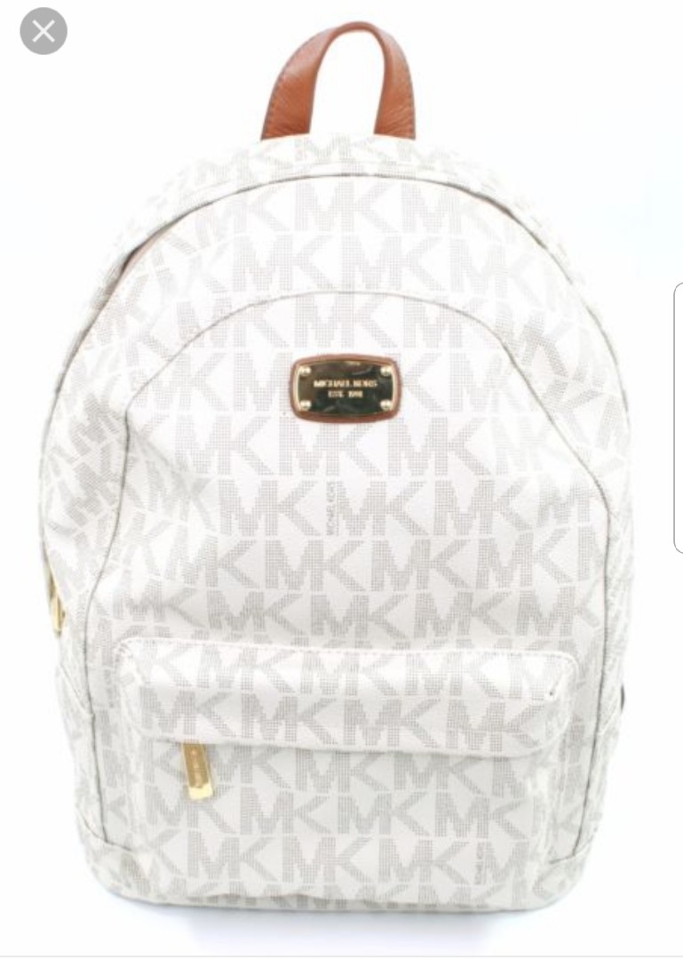 mk backpack white
