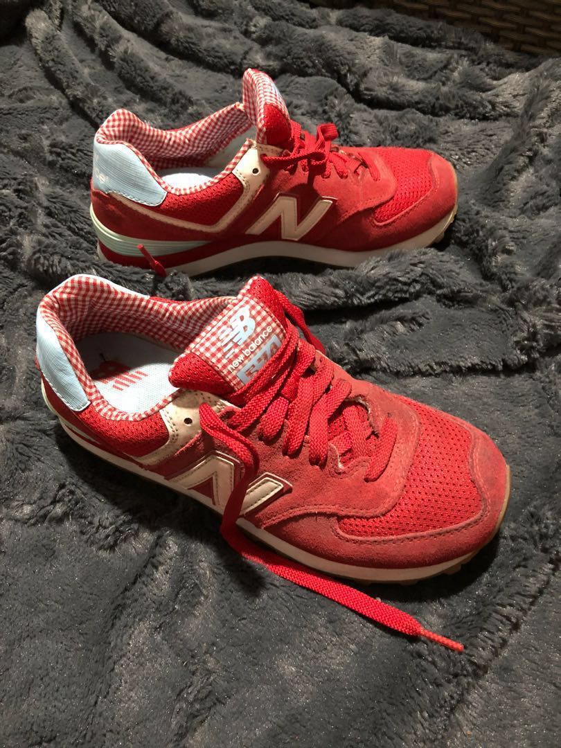 new balance red suede