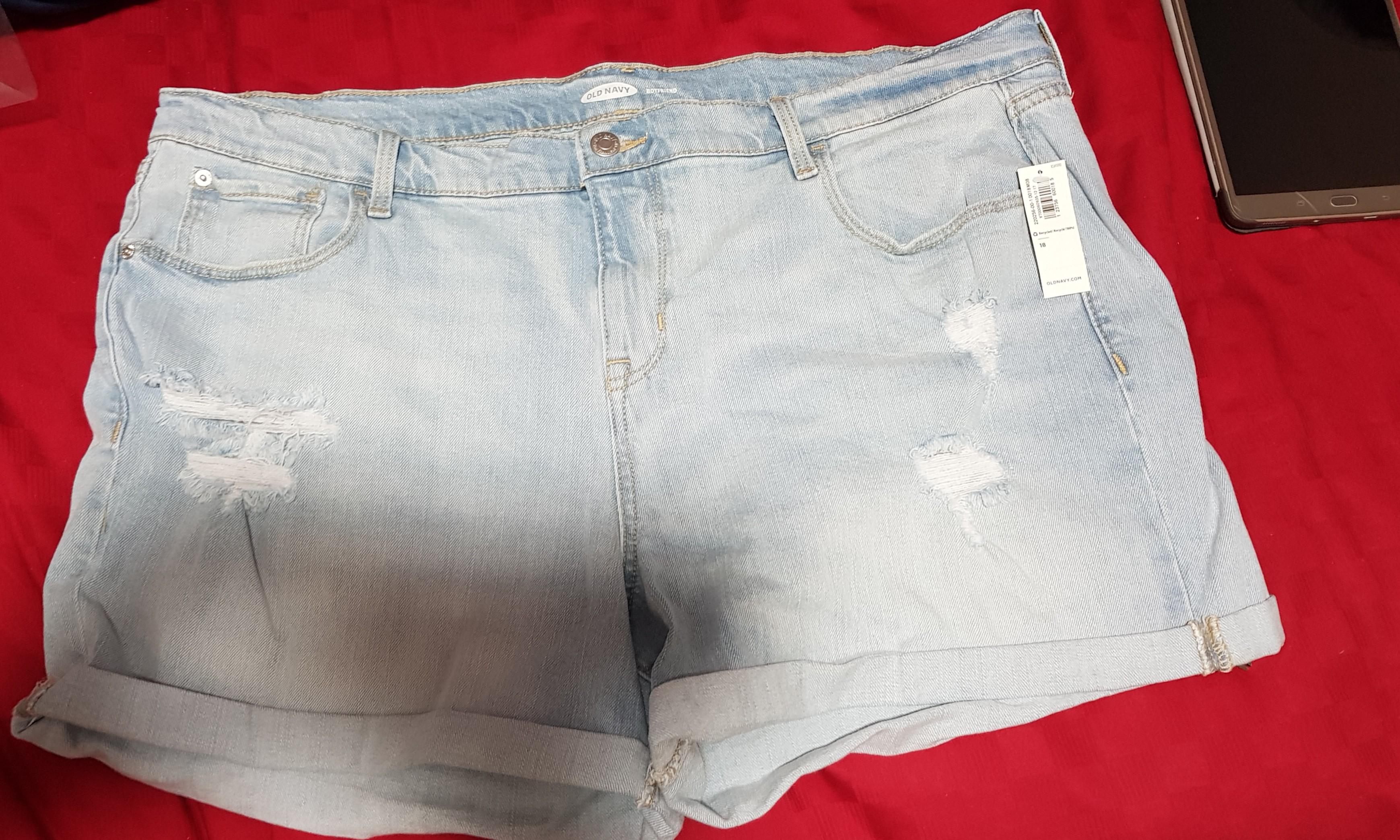 plus size boyfriend jean shorts