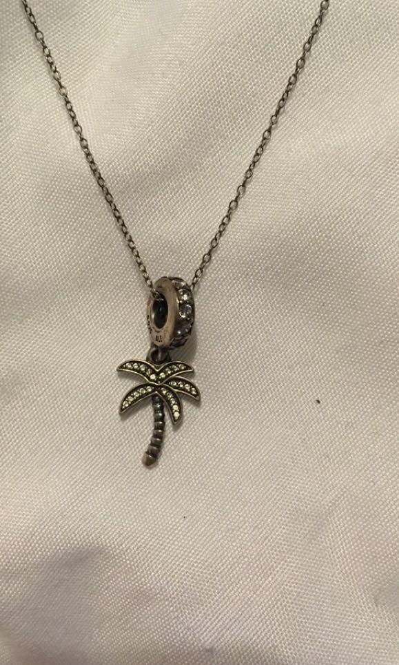 Pandora palm tree necklace pendant Women s Fashion Jewelry on