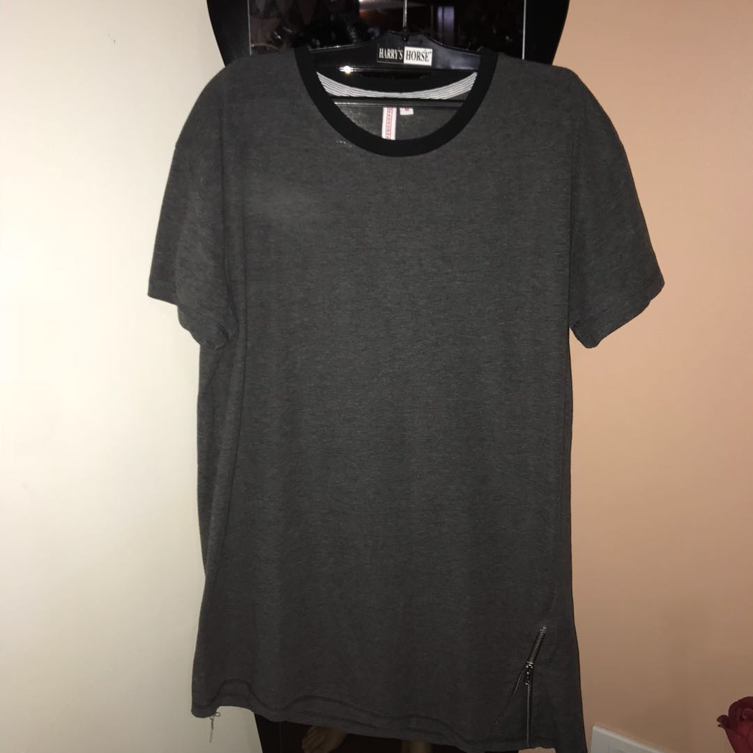 Penshoppe Long Tee with Zipper, Men's
