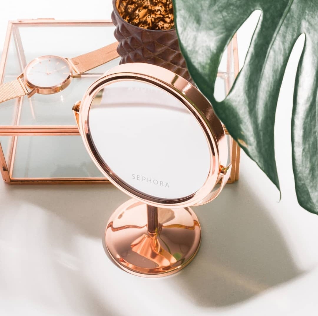 Rose gold outlet table mirror