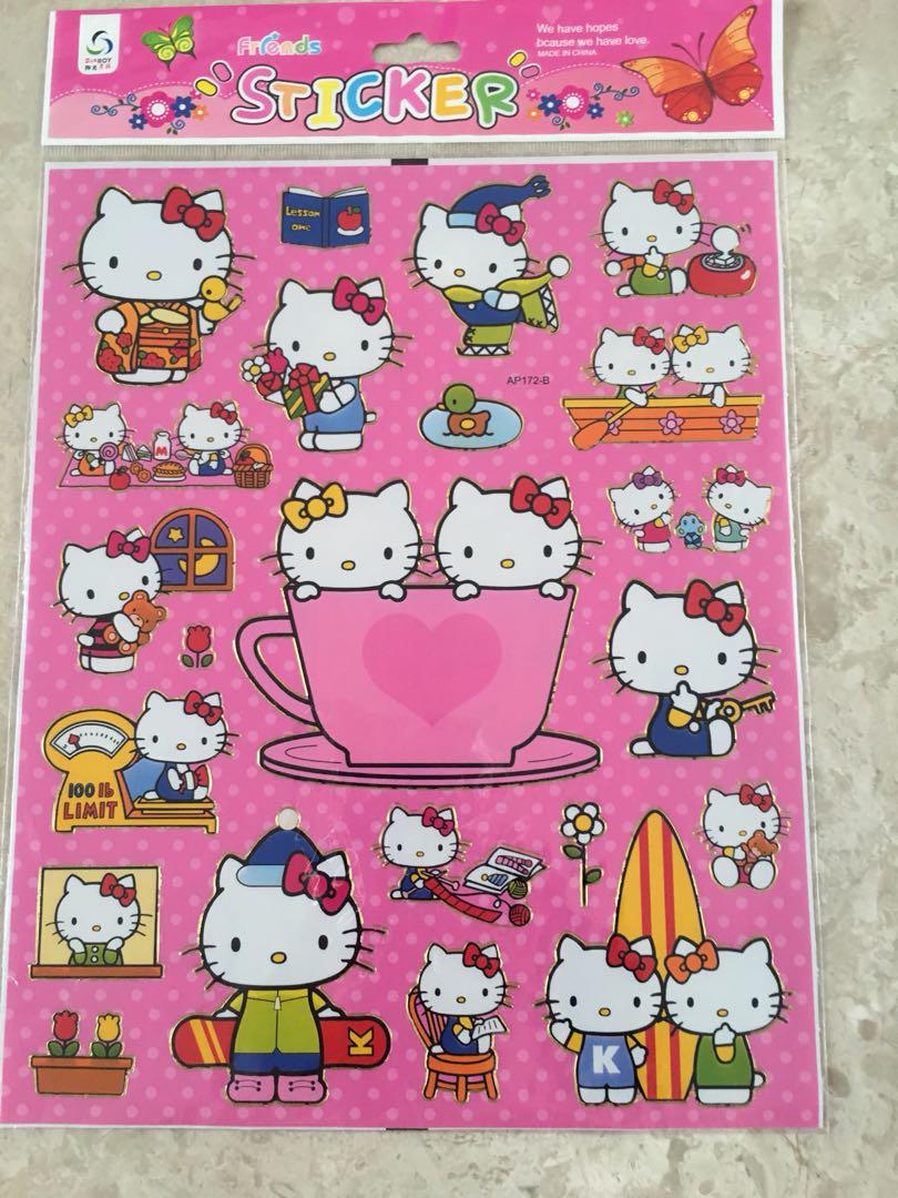 Sticker hello kitty, Buku & Alat Tulis, Alat Tulis di Carousell
