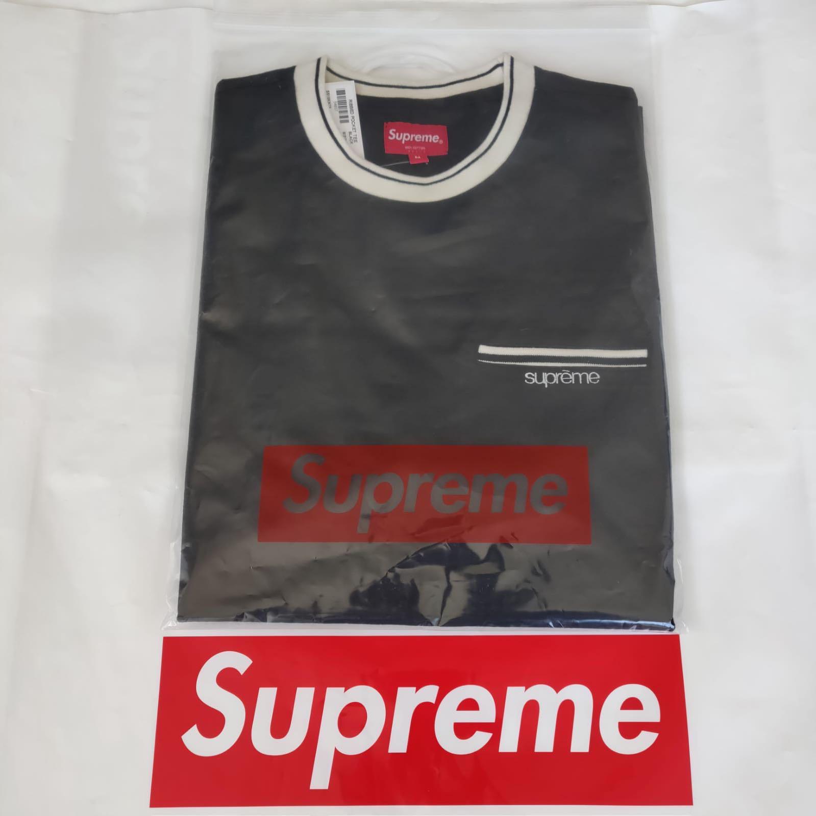supreme ribbed pocket tee