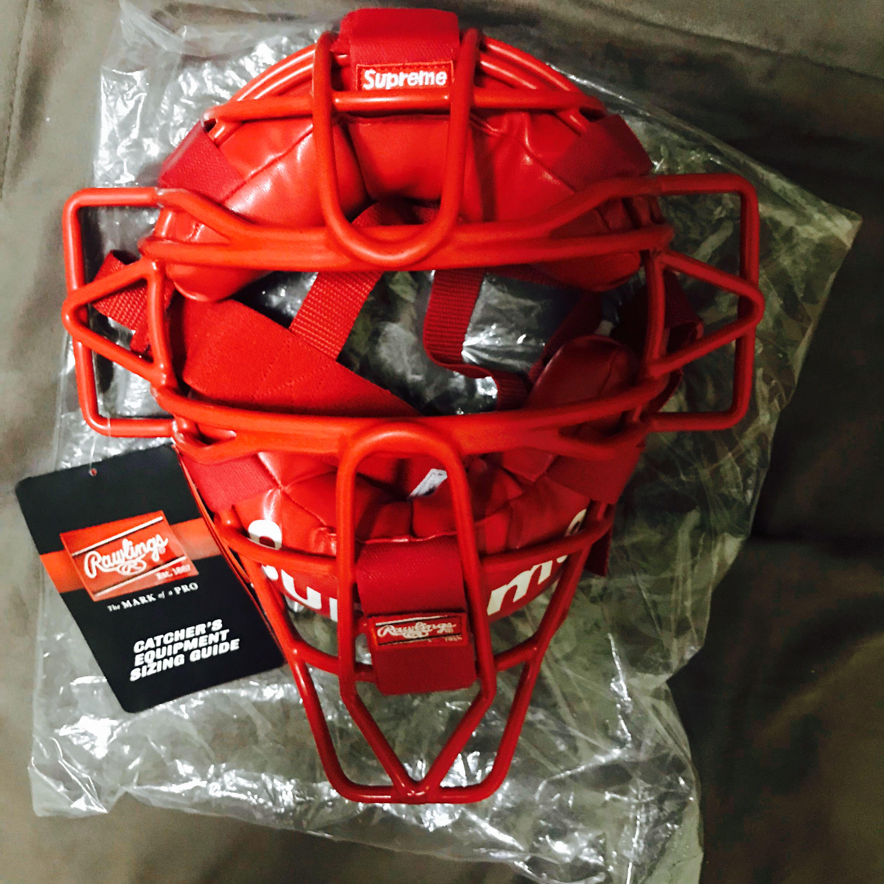 Supreme X Rawlings Catcher Mask Stock on hand, Health & Nutrition, Face