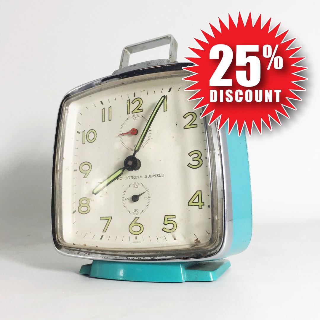 Vintage 60s Seiko Corona Alarm Clock (SCC01121706), Hobbies & Toys