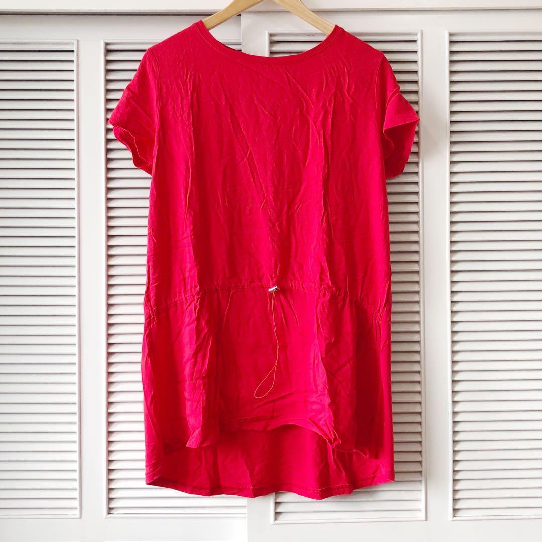 zara red shirt dress