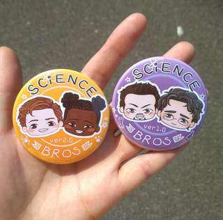 Science Bros ver1 ver2 badges