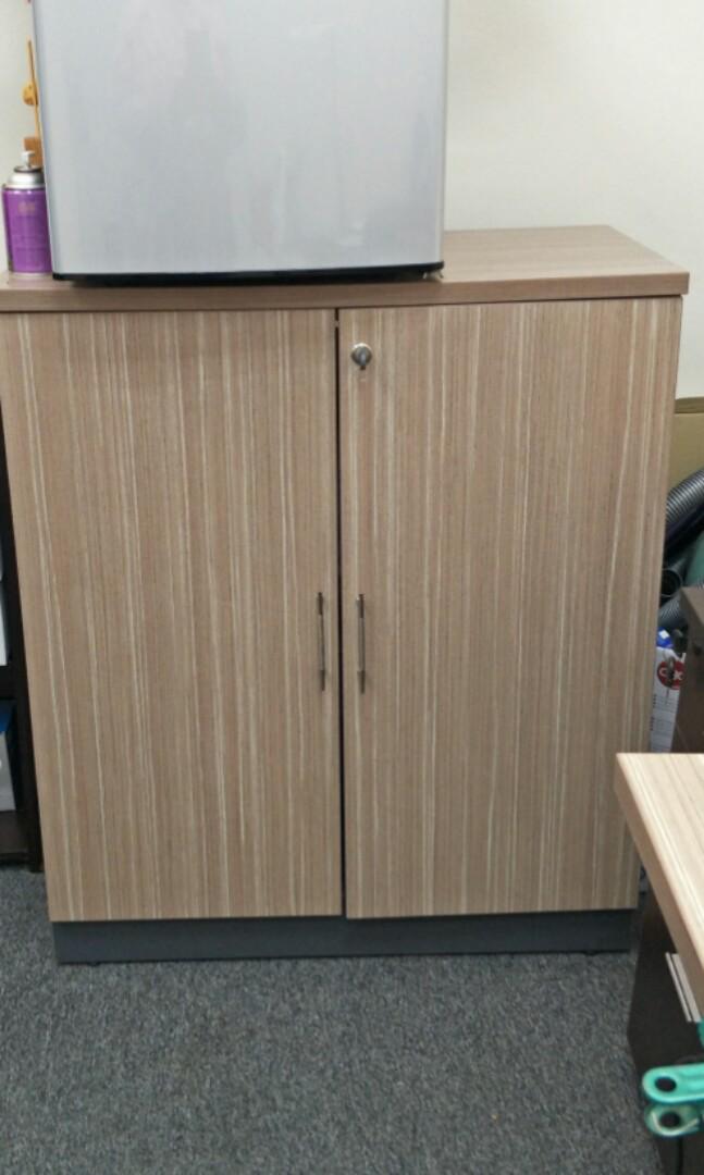 2 Tier Cabinet With Doors In Light Beigr Furniture Shelves Drawers On Carousell