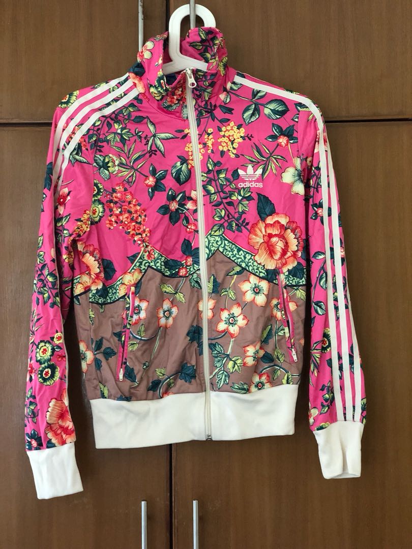 adidas pink floral jacket