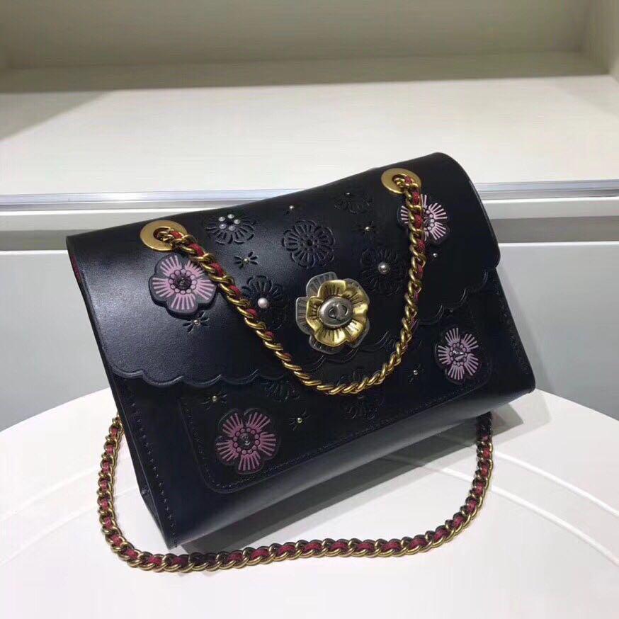 Coach parker with best sale cut out tea rose
