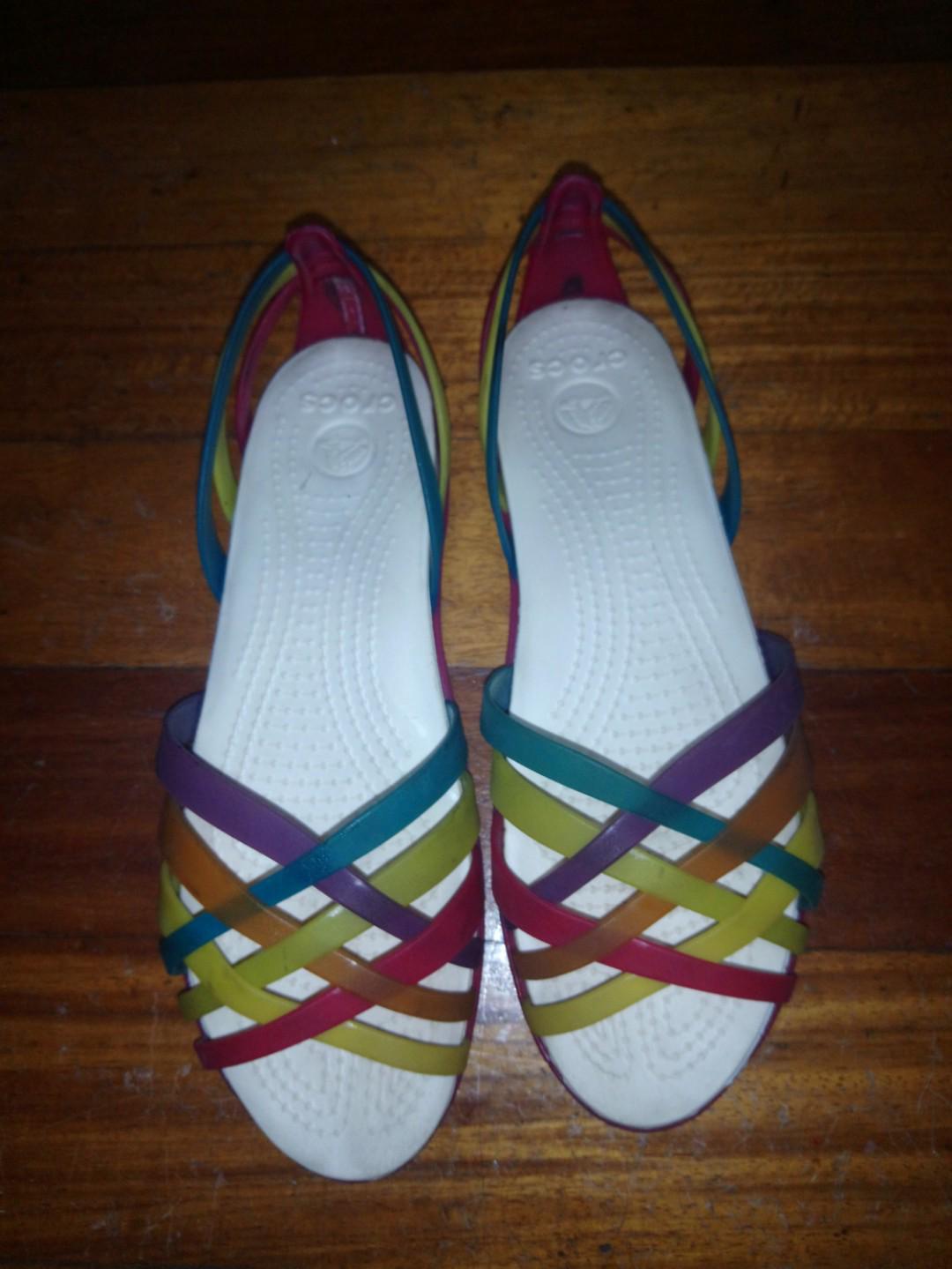 Crocs rainbow sandals discount