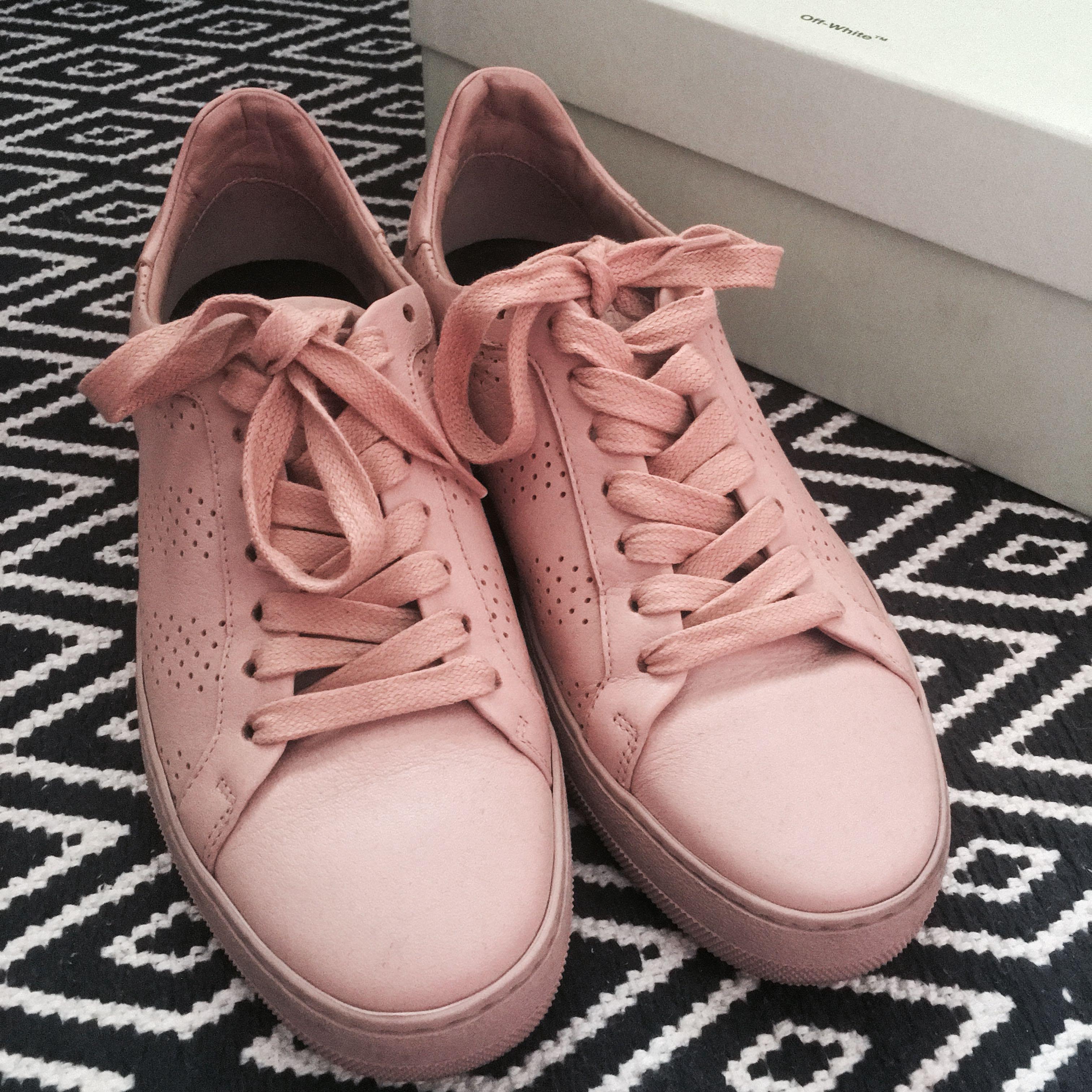 pink perforated sneakers