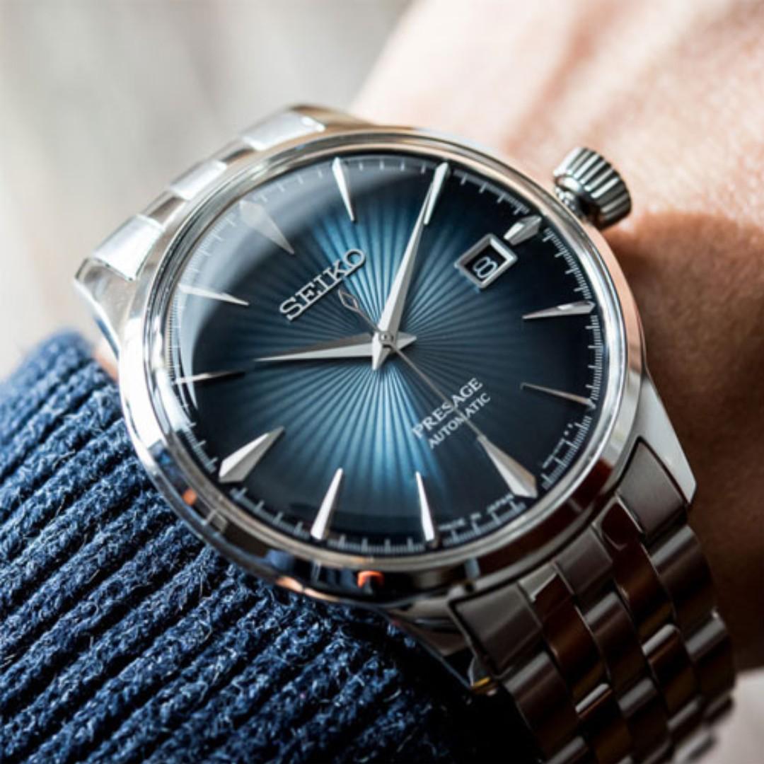 [BNIB] SEIKO PRESAGE Automatic Blue Gradation Cocktail Time "Blue Moon" SRPB41 SRPB41J1 Mens