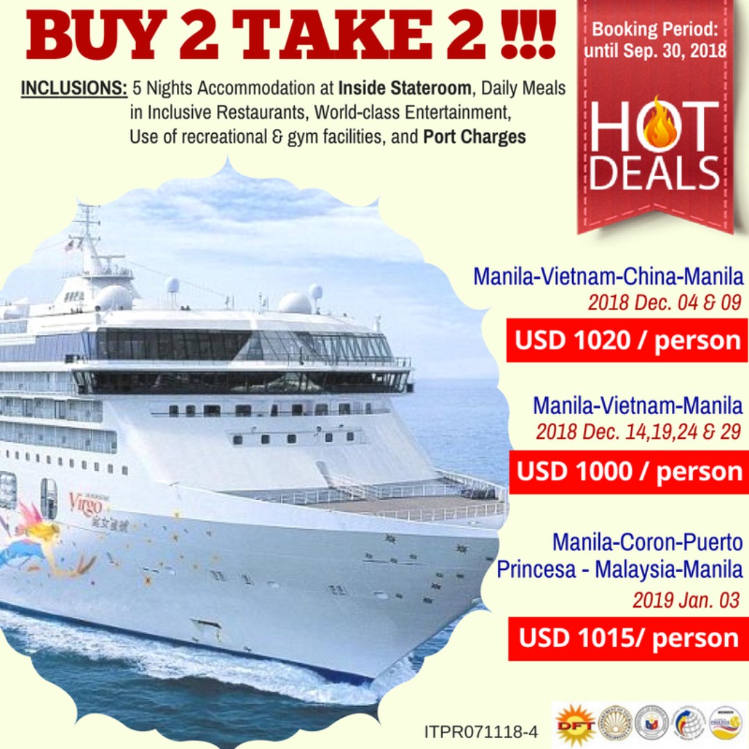 Buy 2 Take 2 Super Star Virgo Cruise Tickets Vouchers Flights