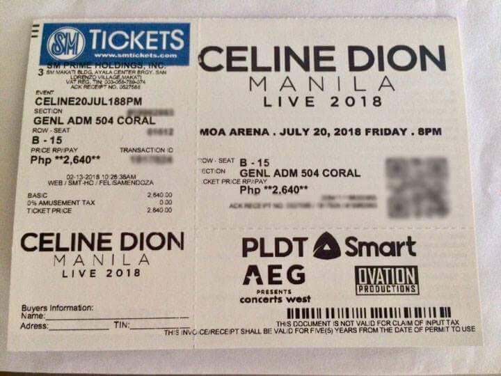 celine sion tickets