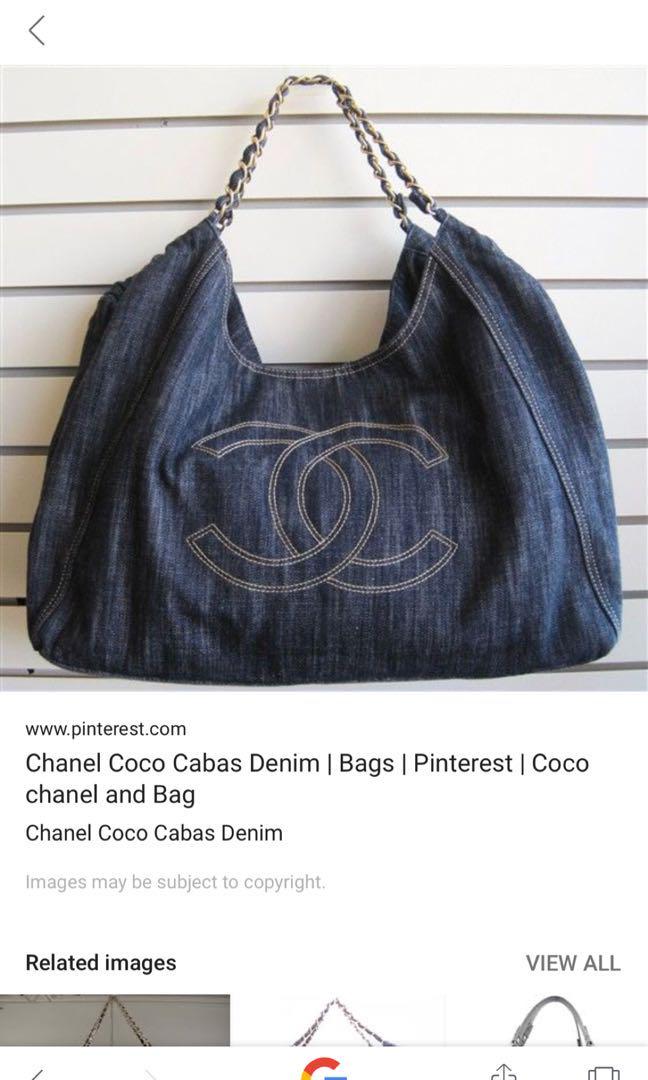 Coco Cabas Denim tote, Luxury, Bags & Wallets on Carousell