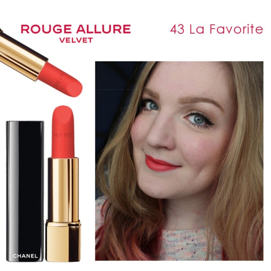 Chanel Rouge Allure Velvet Luminous Matte Lip Colour 43 La Favorite, Beauty  & Personal Care, Face, Makeup on Carousell