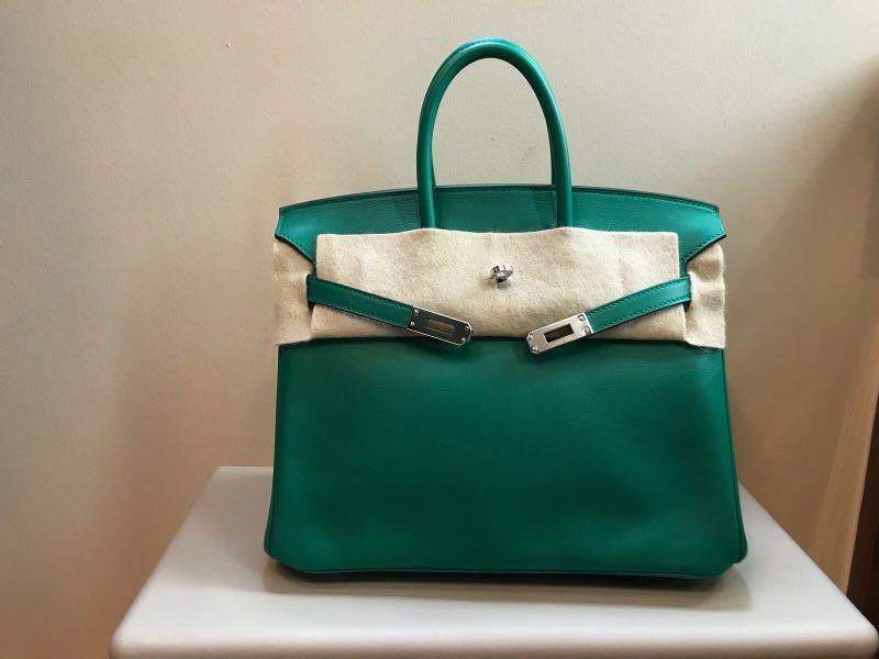 Hermes Birkin 25 Vert Vertigo Bag