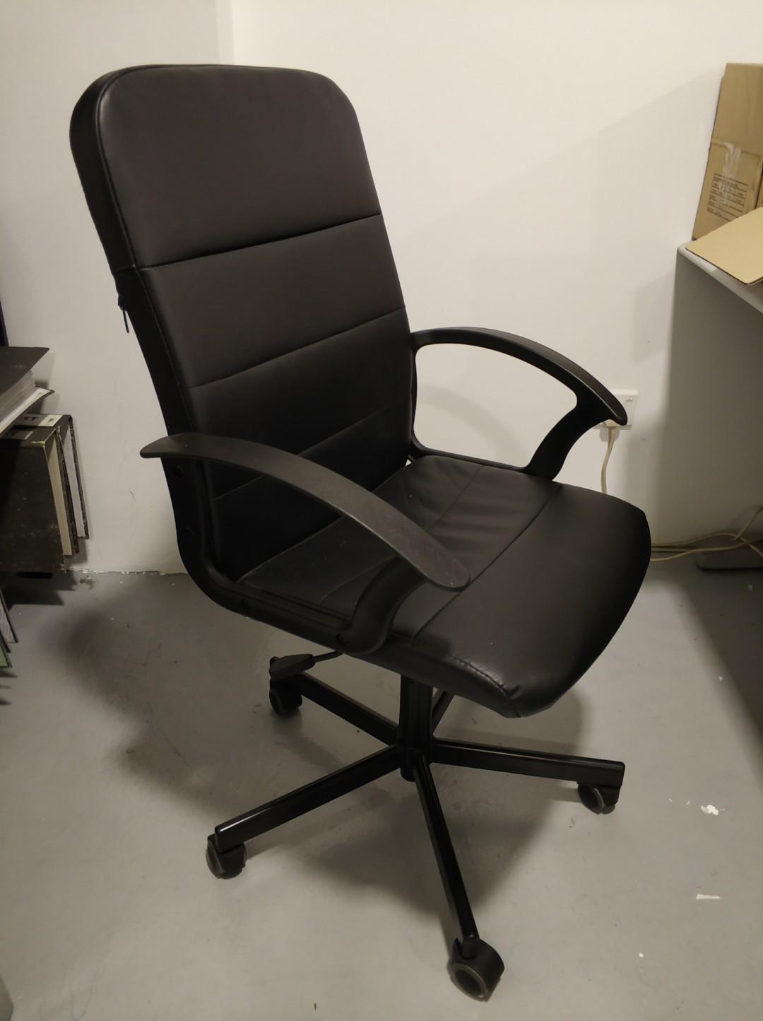 Ikea Swivel Office Chair Kerusi Pejabat Black Home Furniture Furniture On Carousell