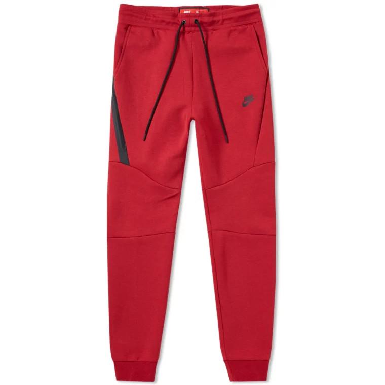 Nike tech fleece red, Men's Fashion, Bottoms, Joggers on Carousell