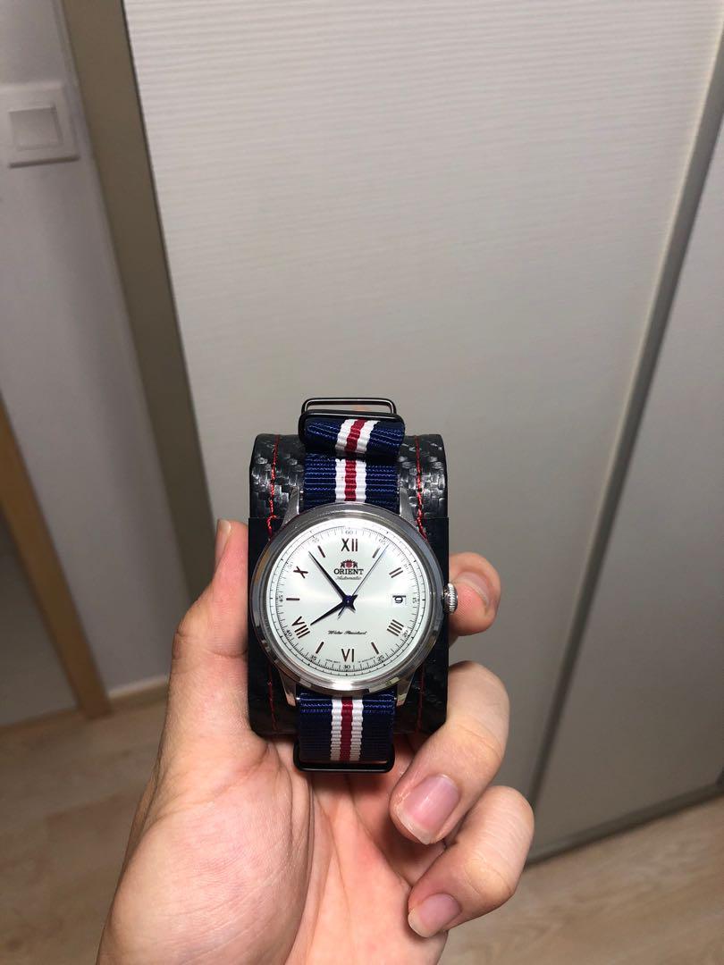 Orient Bambino V2 on NATO (ori leather strap included), Luxury, Watches