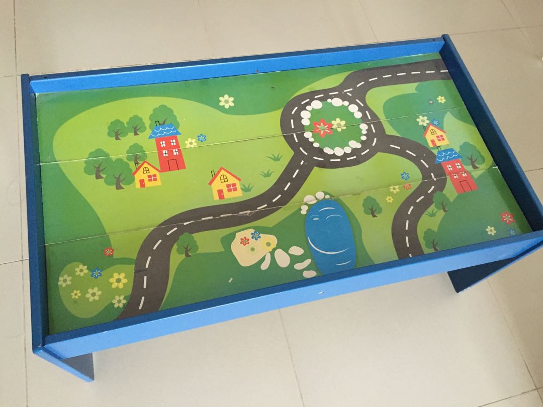 Preloved Solid Wooden Train Track Table Babies Kids Toys Preloved Solid Wooden Train Track Table Babies Kids Toys Walkers On Carou