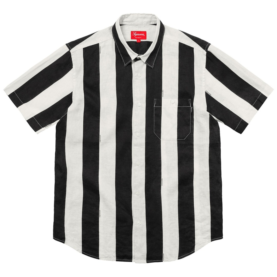 supreme black and white striped shirt