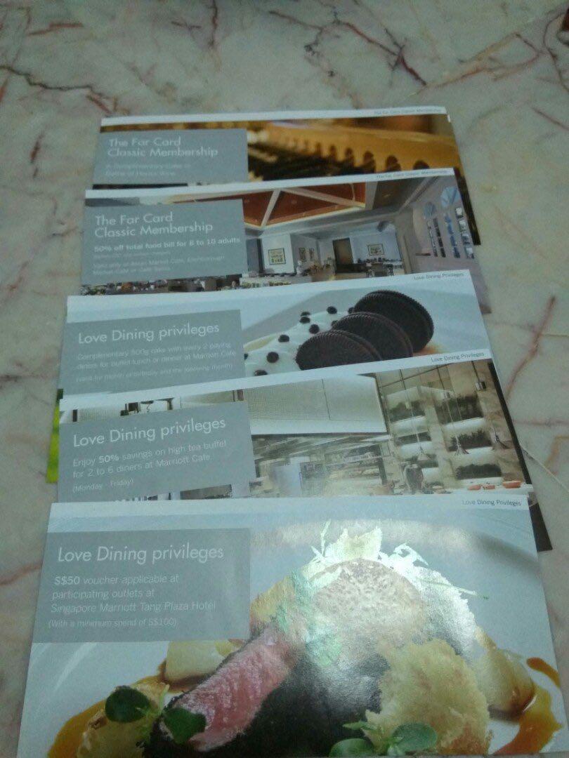 the far card classic membership & love dining privileges vouchers