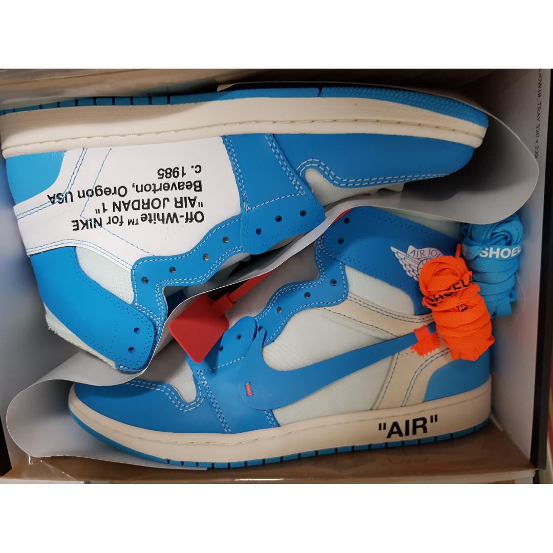 Jordan 1 offwhite UNC, Men's Fashion, Footwear, Sneakers on Carousell