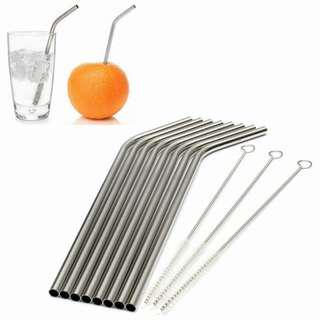 Sedotan stainless + sikat pembersih
