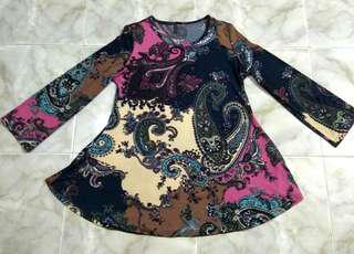 (RM 20 including postage to Semenanjung) Printed Lycra Blouse Size 2L