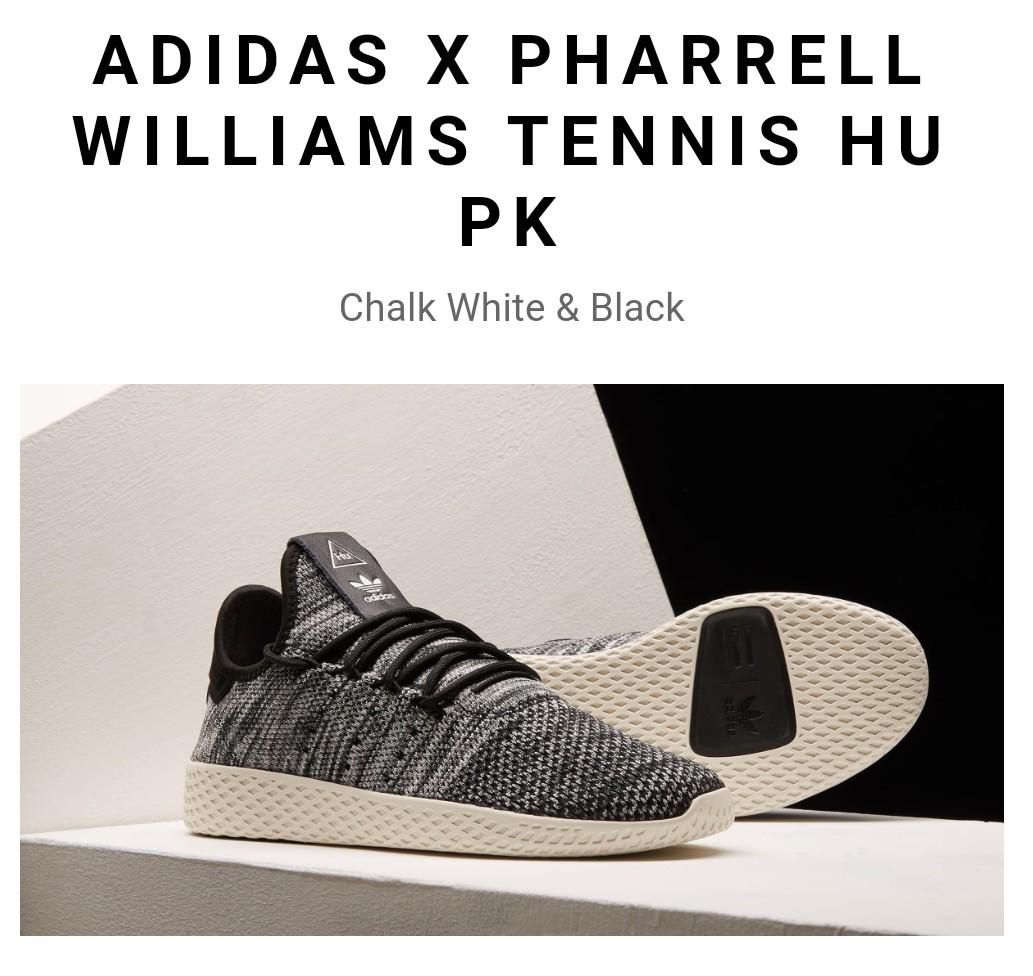 Adidas x Pharrell Williams Tennis HU Core Black & Chalk White