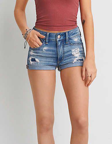 american eagle ripped jean shorts
