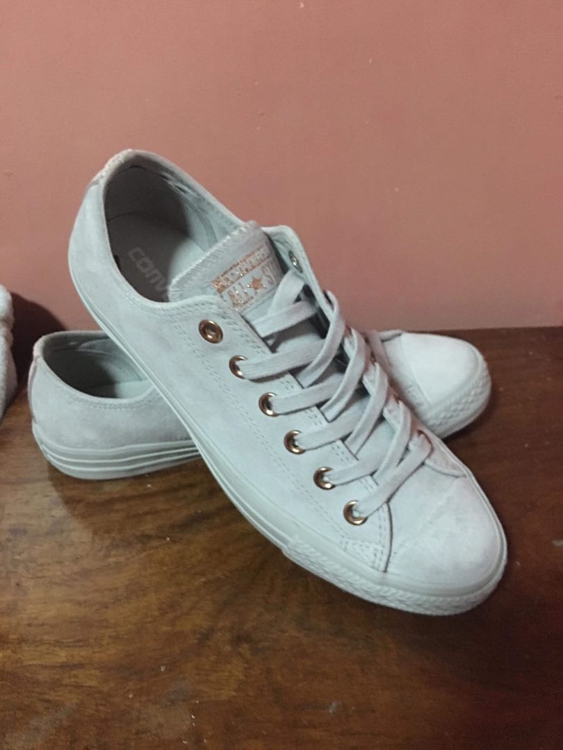 rose gold and grey converse