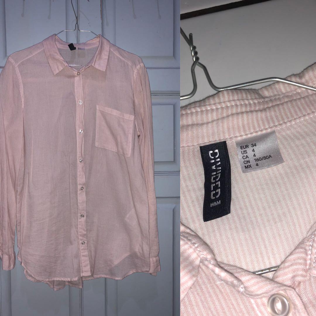 Baju Hnm Kemeja Pink Putih Salur H M Hm Fesyen Wanita Pakaian Wanita Di Carousell