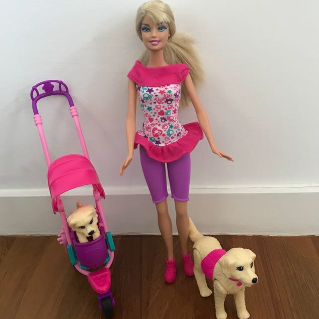 Barbie strollin pups on sale