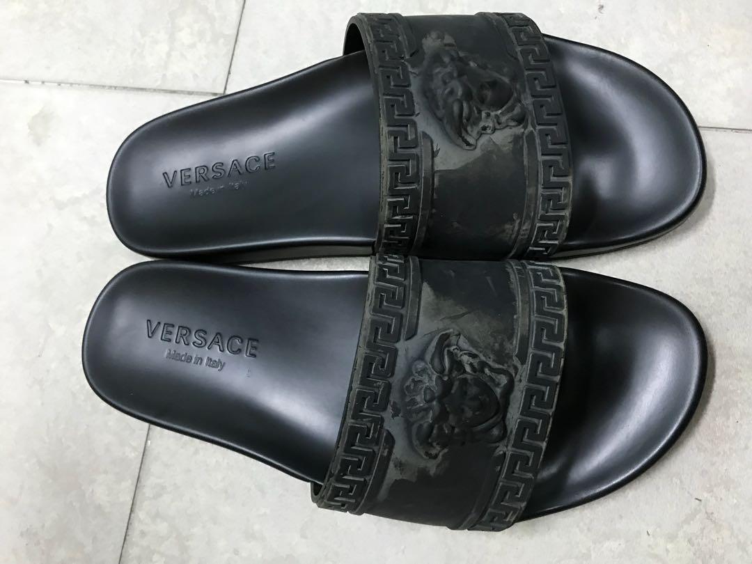 Black Versace Sandal, Men's Fashion 