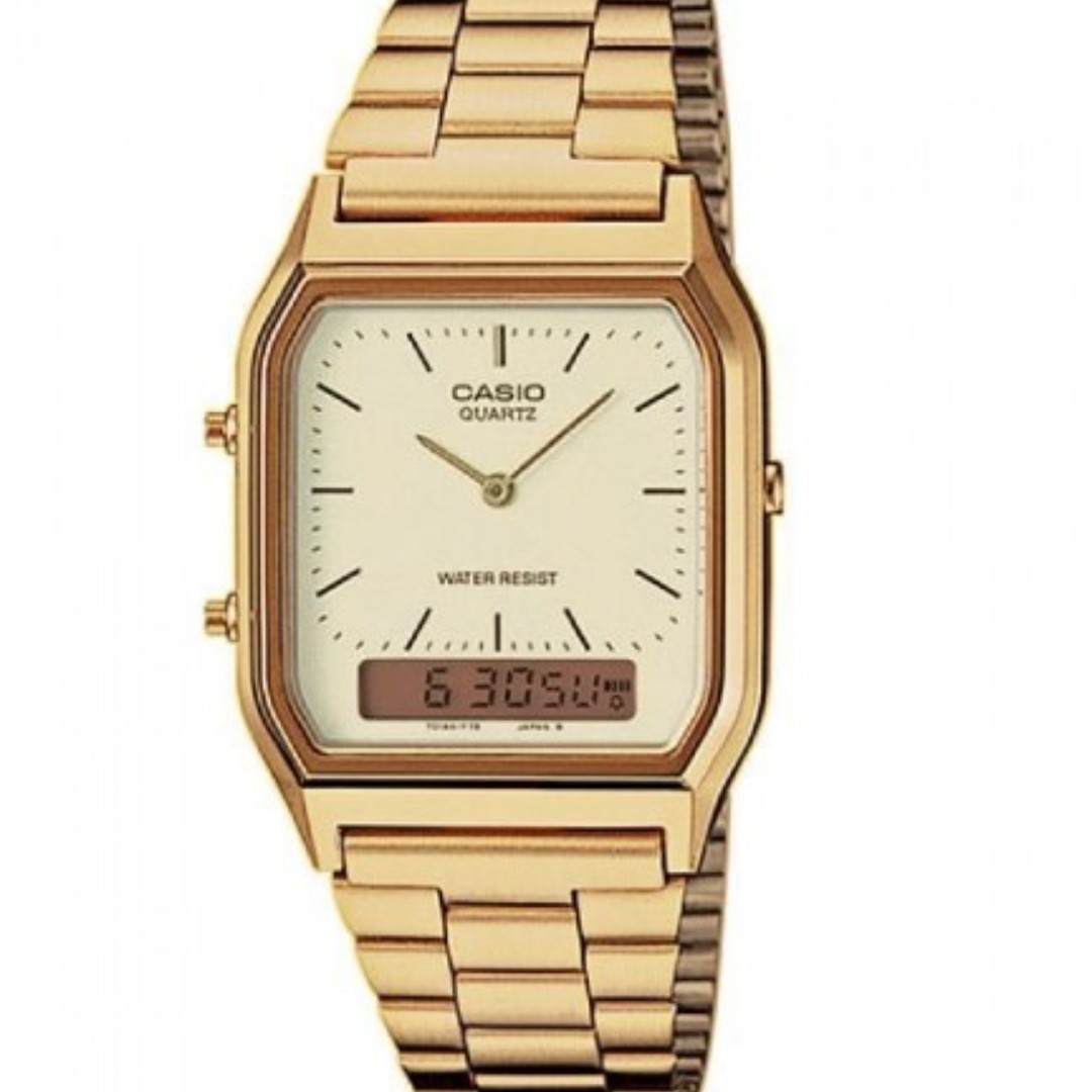 gold plated casio watch