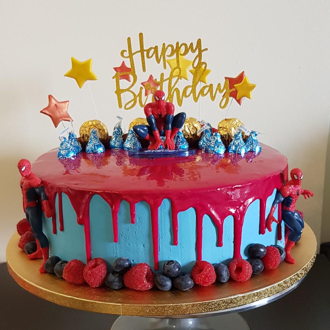 Customised Cake Spiderman Avengers Food Drinks Baked Goods On Carousell
