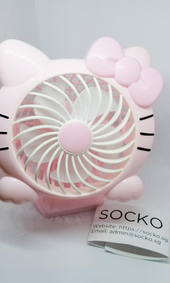 Hello Kitty Portable Fan with Clip, Furniture & Home Living, Lighting & Fans, Fans on Carousell