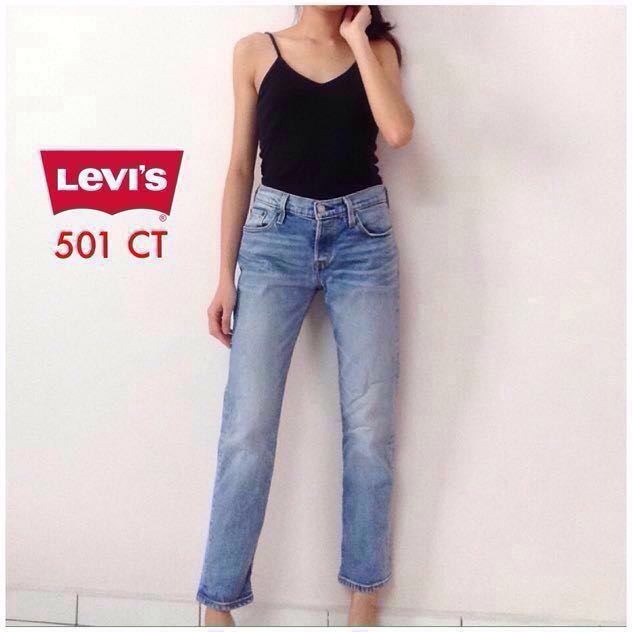 Levi's 501 CT Denim Boyfriend Jeans Blue Mid Waist Straight Leg Trousers  Authentic, Women's Fashion, Bottoms, Jeans & Leggings on Carousell