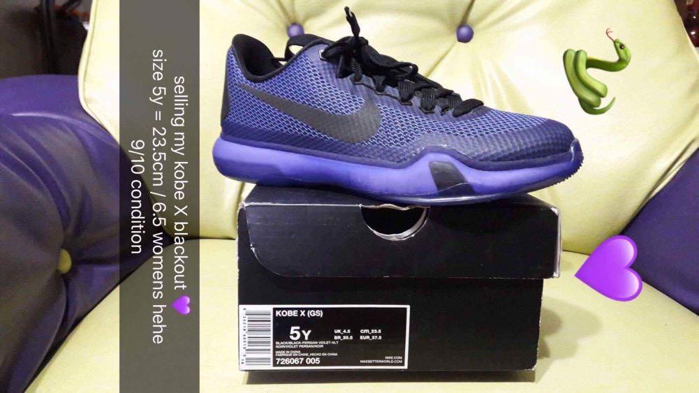 Nike Kobe X Blackout, Women'S Fashion, Footwear, Sneakers On Carousell