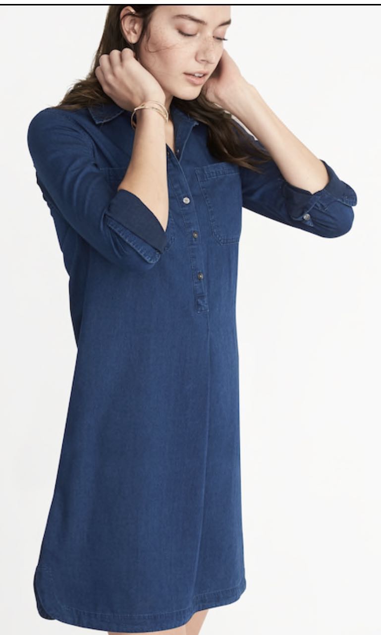 Old Navy Chambray Shirt Dress for Women Denim Women s Fashion