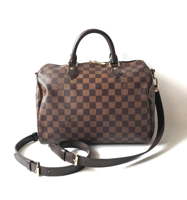Preloved Louis Vuitton Speedy 30 Bandouliere Damier Ebene 2015 complete  with strap, keylock, original receipt, dustbag, \u0026 box., Fesyen Wanita, Tas  \u0026 Dompet di Carousell