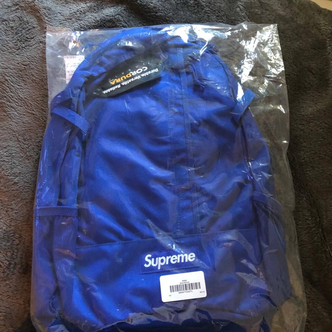 supreme backpack ss18 blue