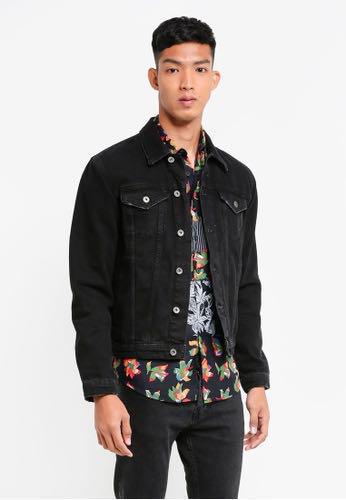 topman denim jacket black