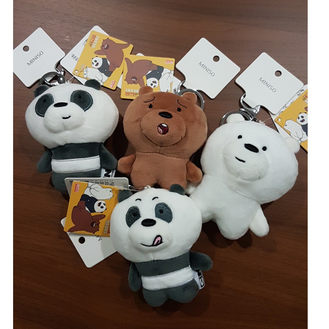  We  Bare  Bears  Plushie Keychain Miniso Toys Games 