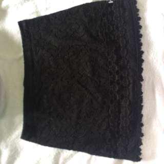 Topshop Black Lace Skirt